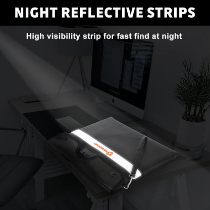 6200°F Upgraded Fireproof Document Bag with Lock, Fireproof Money Bag for Cash with Zipper/Reflective Strip, 9 Layer of Heat Insulated Material, Water Resistant Fire proof Bags for Documents,Fire Bags