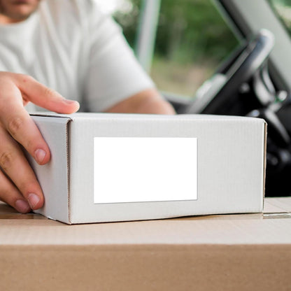 White Color Coding Labels 3 × 2 Inches Self-Adhesive Rectangle Stickers Waterproof Name Tags for Office School Home 40 PCS