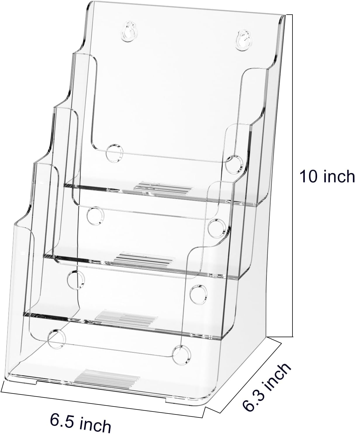 Zavekia 4-Tier 6x9 inch Acrylic Brochure Holder, Clear Literature Organizer Magazine Stand, Flyer Holder