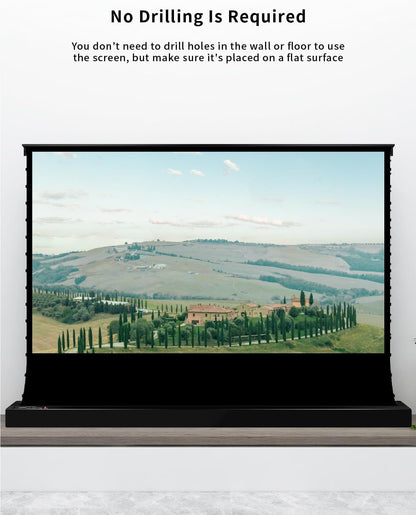 VIVIDSTORM-Projector Screen with Stand S 100 inch Portable Folding Stand Indoor Tension Floor Screen 4k HD White Cinema, 4K/3D/UHD Gaming/Home Cinema,Compatible with Normally Projector,VSDSTW100H