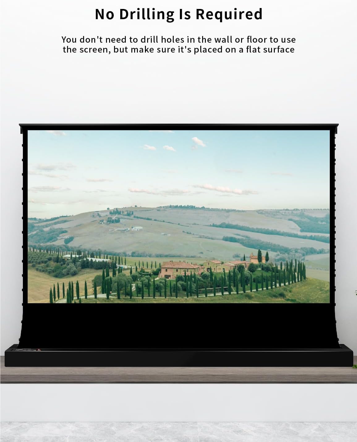 VIVIDSTORM-Projector Screen S 72 inch Portable Folding Stand Indoor Tension Floor Screen 4k HD White Cinema, 4K/3D/UHD Gaming/Home Cinema,Compatible with Normally Projector,VSDSTW72H