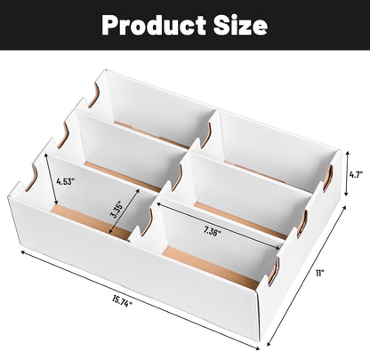 NUMINA 2 Pack High Capacity 3 Row Trading Card Storage Box 6-Cell Organizer Holds 3200+ Cards Fits MTG, Sports, TCG Compatible with Toploaders & Magnetic Cases