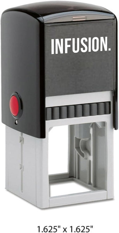 Infusion Self-Inking Custom Rubber Stamp (Personal or Business Use) - Choose from 16 Colors (1-5/8" x 1-5/8")