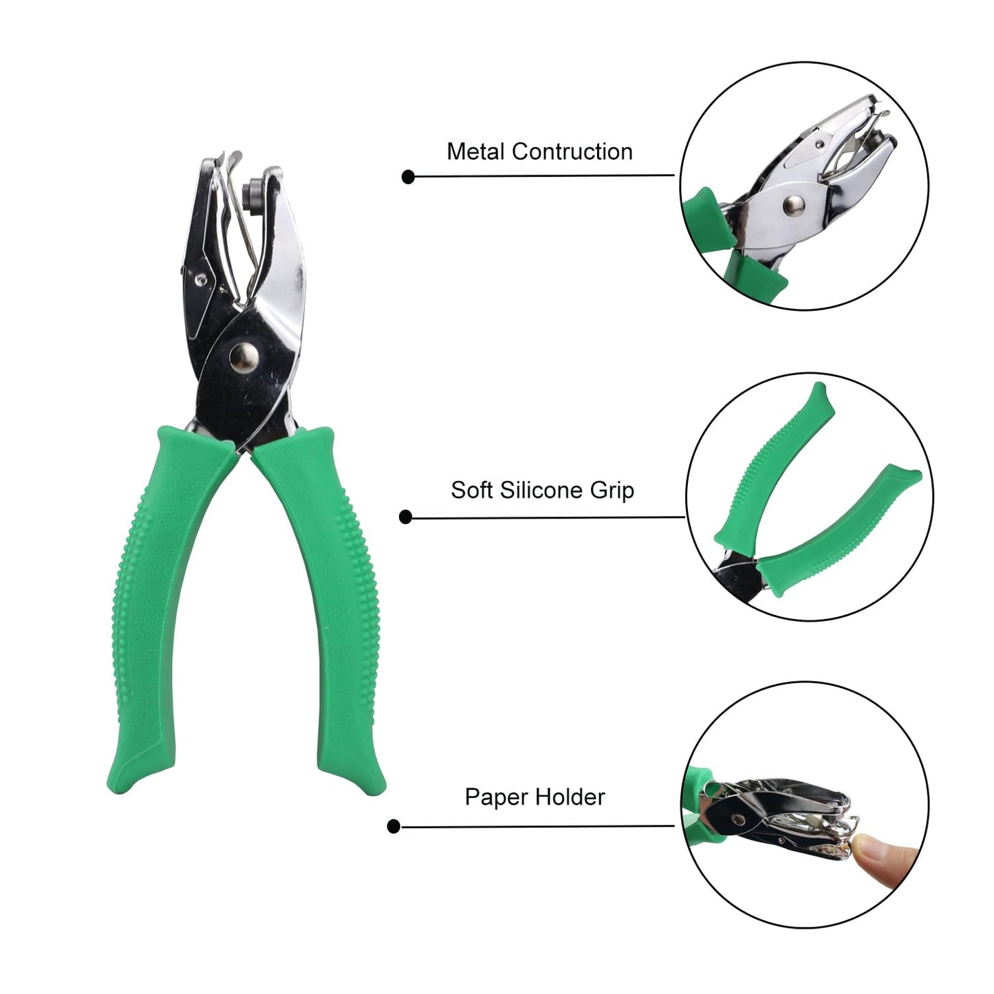 1/4 Inch Triangle Shape Hole Puncher, Handheld Single Hole Paper Punch, One Hole Paper Punch for DIY Craft Paper Scrapbook Puncher Hand Tool