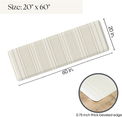 Anti Fatigue Mat by Laurel Lane Co. – Designer Anti Fatigue Mats for Kitchen Floor, Kitchen Mats for Floor, Desk Mat – Cushioned 0.75" Thick – Stain Resistant – Non-Skid Bottom – 20" x 60"