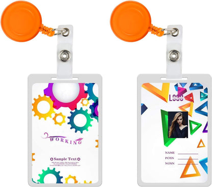 JANYUN 10 Pcs Retractable Badge Reel, Multi Color ID Badge Holder Retractable Clip for Nurse Doctor Teachers Office Workers Hanging ID Card Name Key Chain