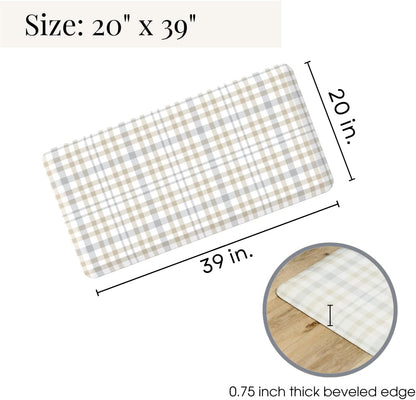 Anti Fatigue Mat by Laurel Lane Co. – Designer Anti Fatigue Mats for Kitchen Floor, Kitchen Mats for Floor, Desk Mat – Cushioned 0.75" Thick – Stain Resistant – Non-Skid Bottom – 20" x 39"
