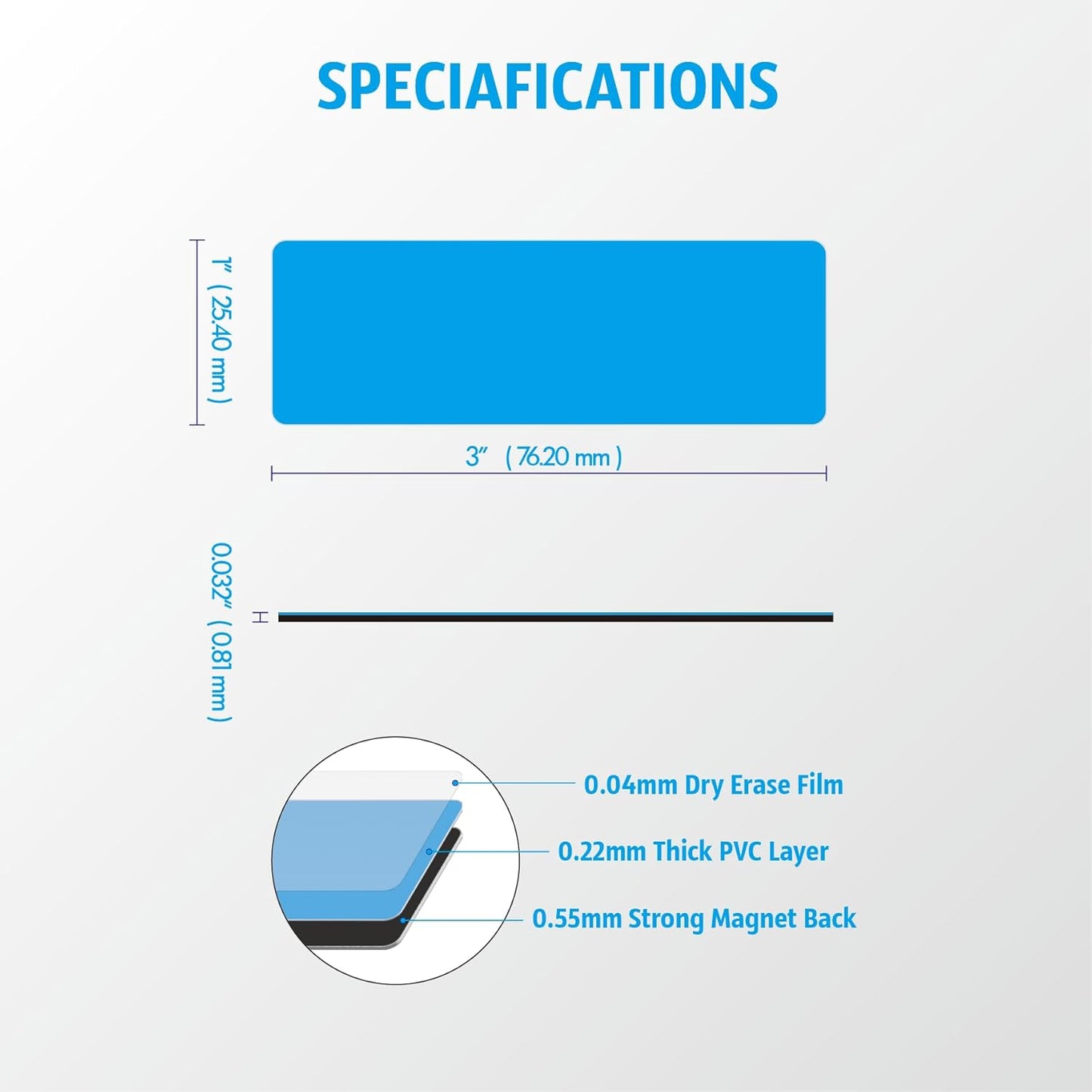 Magnetic Dry Erase Magnets Labels 3x1 inches, Reusable Name Tags, Organizing Schedules in Office/Classroom. Work on Fridge/White Board (Orange 60Pcs)