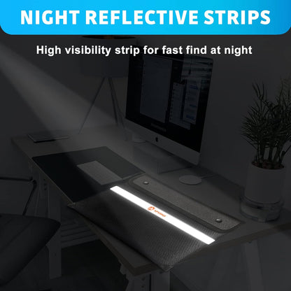 Upgraded 5200°F Fireproof Document Bag - Heat Insulated, Fireproof Bag with Zipper, Reflective Strip for Fast Find, Water Resistant, Firep roof Money Bags for Cash, A5 Important Documents and Valuable