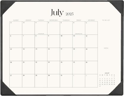 Large Desk Calendar 2025-2026 with Desk Mat, Desktop Calendar 18 Monthly Runs From July 2025 to December 2026, Desk Pad Calendar 22 x 17 Inch Perfect for Planning, Organizing, and Scheduling Your Life (Black)