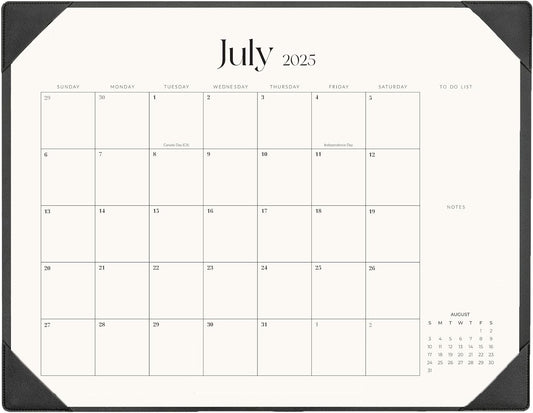 Large Desk Calendar 2025-2026 with Desk Mat, Desktop Calendar 18 Monthly Runs From July 2025 to December 2026, Desk Pad Calendar 22 x 17 Inch Perfect for Planning, Organizing, and Scheduling Your Life (Black)