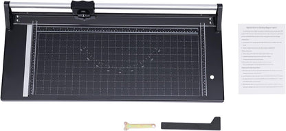 24 Inch Commercial Manual Precision Rotary Paper Trimmer Cutter,Heavy Duty,Smart Cut for Photo Paper, Film, Art Paper Jam, Office Paper, Thin Plastic Soft Board, PVC,Cutting Table 80x31.5cm