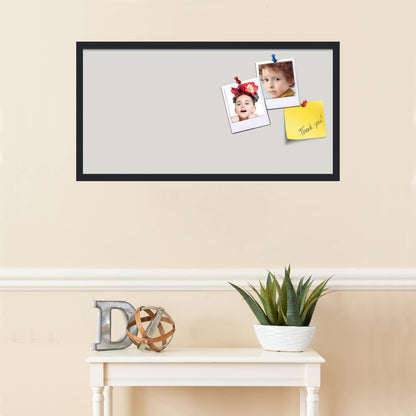 PinPix 36x18 Inch Cork Bulletin Board. This Decorative Framed Pin Board Comes with Light Stone Design and a Satin Black Frame. Ideal for Home Office Decor or Message Board (PinPix-1809)