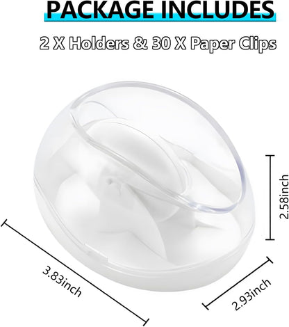 2 Pack Paper Clip Holder,Magnetic Paper Clip Holder for Desk, Non-Slip Stability Design, Unique Magnetic Design for Neatness, Cute Office Supplies for Desk Organizer