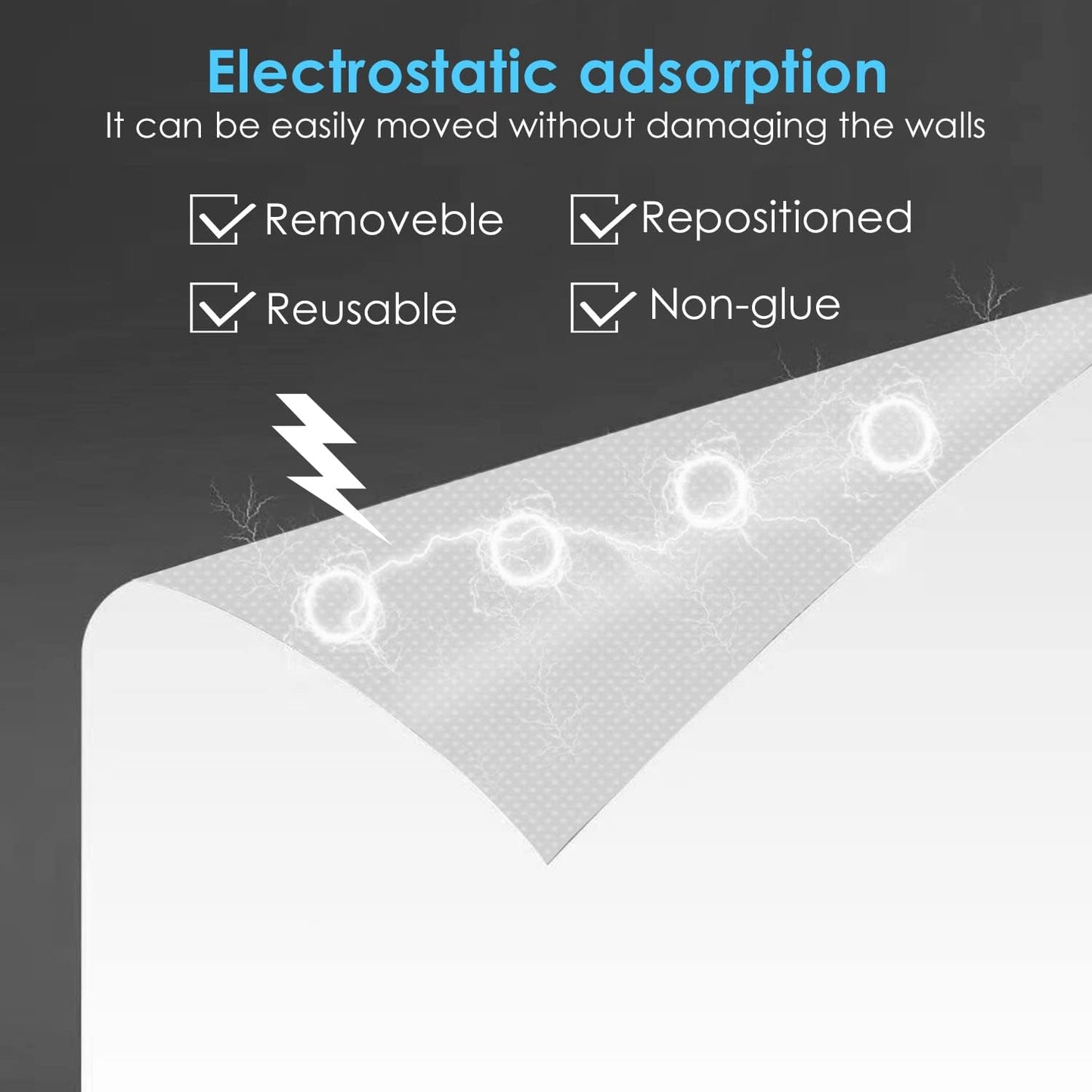 Static Cling Dry Erase Sheets, Removable Reusable Large Whiteboard Poster Paper for Wall, Portable White Board Wallpaper 25x30-15 Sheets with Acrylic Box