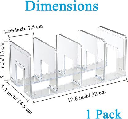 SAYEEC Acrylic File Sorter, Clear File Holder Acrylic Desk Organizer, Sturdy Desktop Files Organizer Files Folder Holder Rack for Envelopes Mail Letter Paper Notebook Electronics (2)
