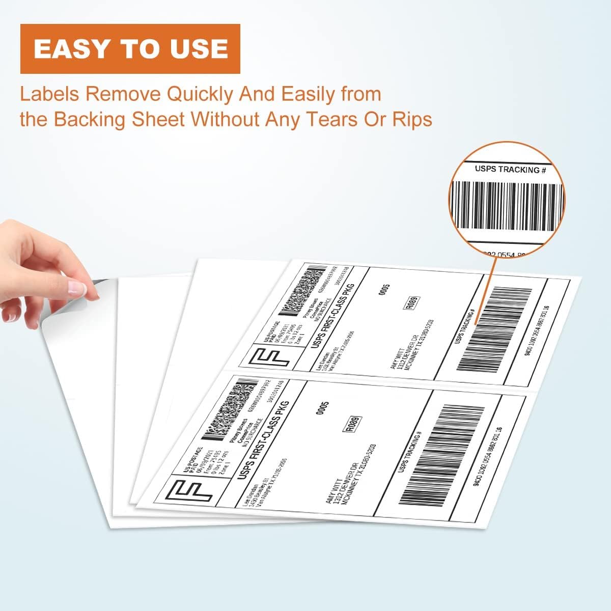 BESTEASY 1000 Half Sheet Self Adhesive Shipping Labels, Laser/Ink Jet White Blank Shipping Labels 8.5" x 5.5" Address Labels (500 Sheet Total 1000 Labels)