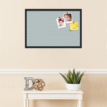 PinPix 30x20 Inch Cork Bulletin Board. This Decorative Framed Pin Board Comes with Soft Blue Design and a Satin Black Frame. Ideal for Home Office Decor or Message Board (PinPix-1814)