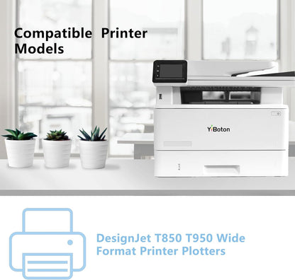 High Yield 738 738XL Ink Cartridgs 498N8A 676M6A 676M7A 676M8A Black Cyan Yellow Magenta Ink Cartridge Compatible for HP DesignJet T850 T950 Wide Format Printer Plotters (4-Pack)