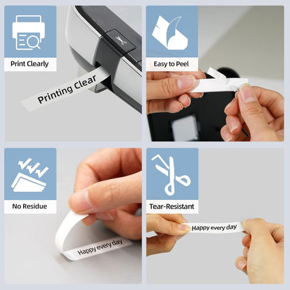 6 Pack Color M-K231 Compatible Label Tape Replacement for Brother P Touch M Tape M231 M-K231s 12mm 0.47 Inch for Brother P-Touch Label Makers PT-M95 PT-90 PT-70 PT-65 PT-85 Label Makers,Black on White