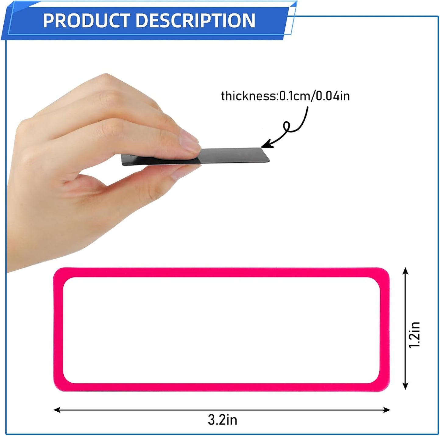 Utron 72PCS Magnetic Dry Erase Labels, 3.2"x1.2" Reusable Colorful Name Plates, Waterproof Magnetic Label Stickers for Home, Office, School, Refrigerator, Locker, White Board (9 Colors)