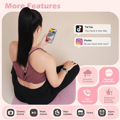 MorePro Health Fitness Tracker with Blood oxy-gen Monitor and 24/7 Heart Rate and Blood Pressure, Sleep Monitor, 120+ Sport Modes Waterproof Fitness Watch for Women Men Android iOS, Sliver