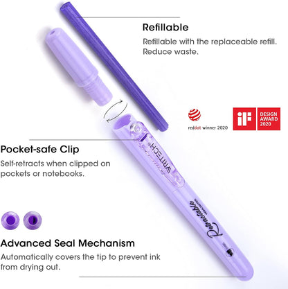 WRITECH Retractable Highlighters Assorted Colors: Chisel Tip Click Aesthetic Highlighter Marker Pens Pack Multi Colored Ink No Bleed Smear for Highlighting Journaling (12ct Neon+Pastel)