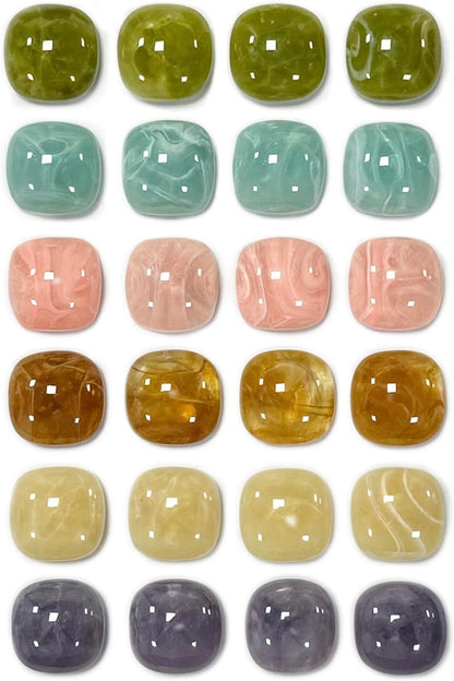 Qualsen Fridge Magnets, Colorful Decorative Cute Refrigerator Magnets for Whiteboard, Locker, Kitchen, Office, Classroom（24 Pcs）