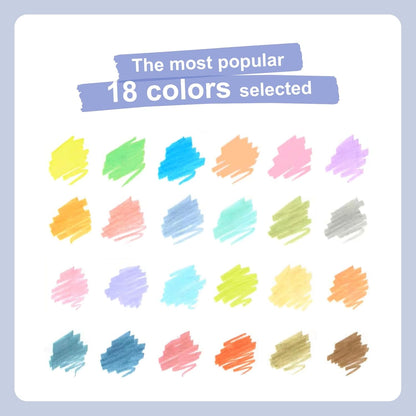 WRITECH Retractable Highlighters Assorted Colors: 18ct Aesthetic Highlighter Markers with Gift Case Multicolor Ink Chisel Tip No Smear for Highlighting Journaling Coloring Bible