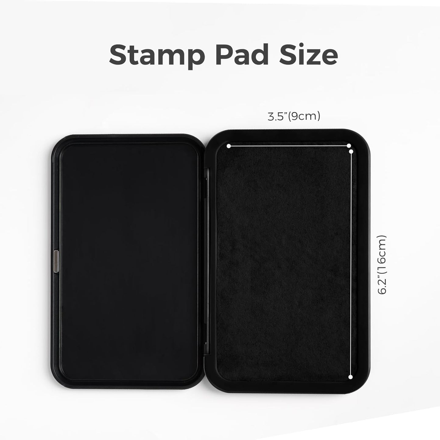 Large Stamp Pad - 3.50"x 6.25", Magnetic Lid, Premium Quality Felt Stamp Pad (Black)