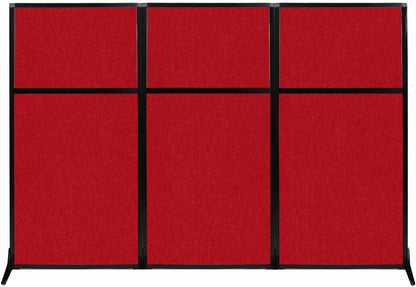 Versare Workstation Partition | Portable Wall Divider | Modern Office Cubicle | Free Standing Privacy Screen | Flexible Work Space | 99" x 70" Red Fabric Panels