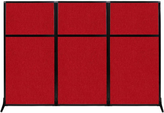 Versare Workstation Partition | Portable Wall Divider | Modern Office Cubicle | Free Standing Privacy Screen | Flexible Work Space | 99" x 70" Red Fabric Panels
