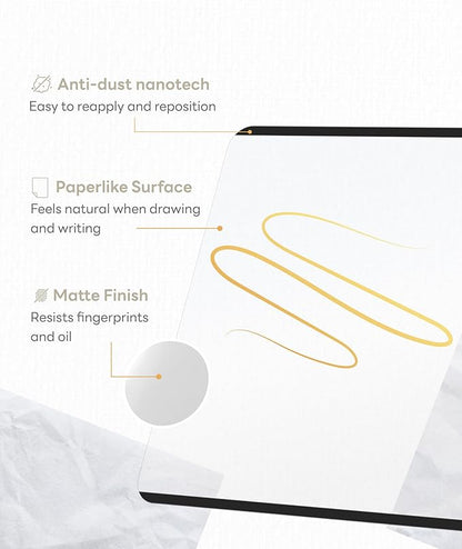 EIP Detachable Paperfeel Screen Protector for Google Pixel Tablet 2023, Reusable Nano Tech, Easy Install & Detach, Anti-glare, Draw and Sketch Like on Paper