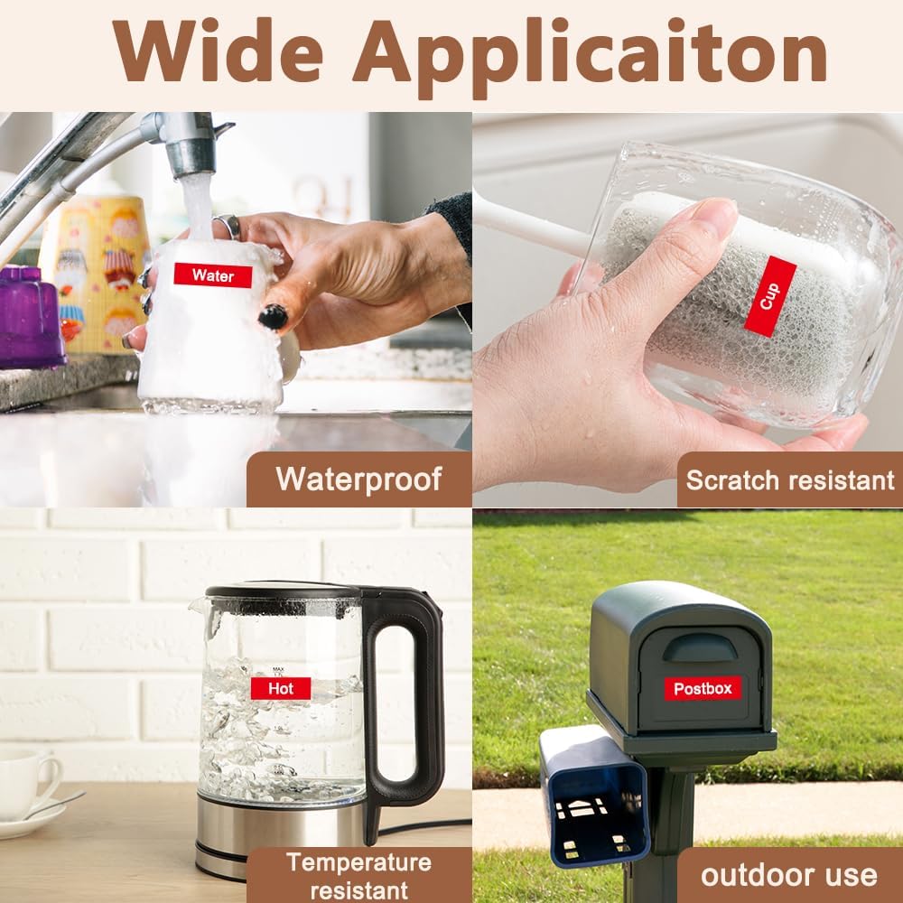 Hehua 18mm 0.7 White on Red Laminated Tape Compatible for Brother Label Maker Tape TZe-445 TZe445 TZ-445 TZ445 for P Touch PT D400 D450 D600 D610 P710BT, 3/4'' x 26.2ft White on Red, 3 Pack