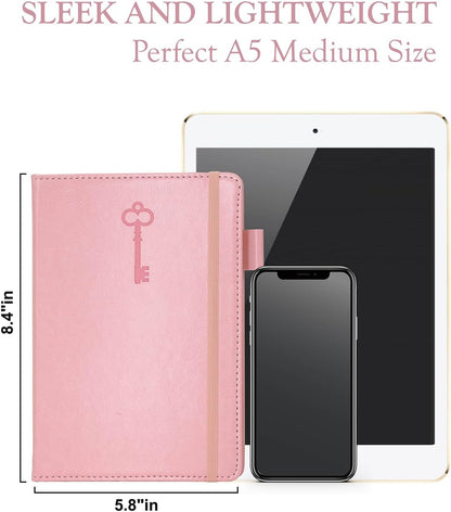 Password Keeper Book with Colorful Alphabetical Tabs, Hardcover Password Log-Book for Internet Password and Website Address, 5.8"×8.4" Password Notebook for Home Office (Pink)