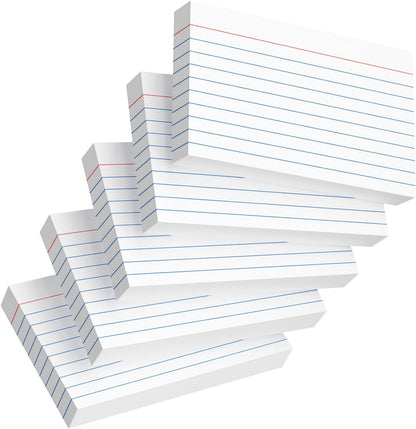 Index Cards 3x5 Inch, 300sheets, Flash Cards,Ruled Lined White Note Cards Paper For Studying, Schools Supplies, College, Office And Home Organization, Note Taking Supplies