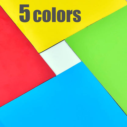 Realth Dry Erase Magnetic Board Green, Reusable Fridge Magnetic Whiteboard, Blank Magntic Board to Write on for Home Office Classroom, 8.3'' × 12.2'' 5 Pcs