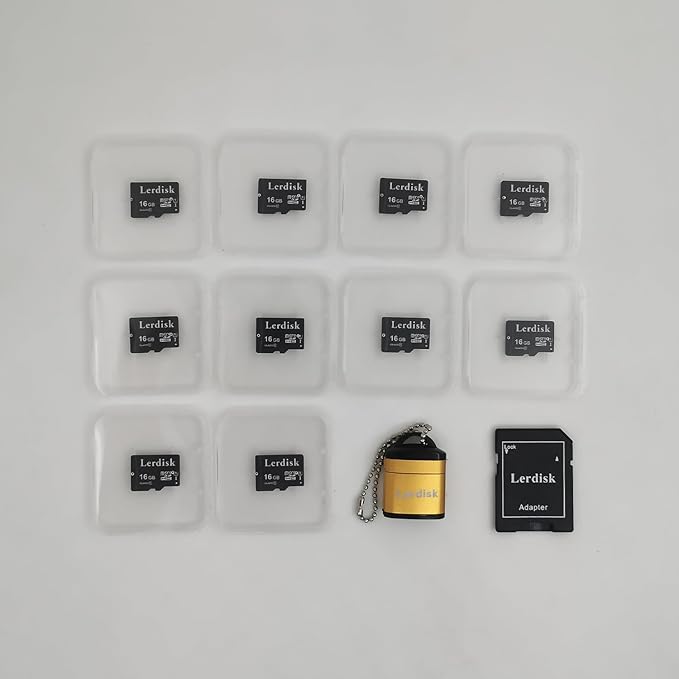 Factory Wholesale Micro SD Card 16GB U1 Pack of 10 in Bulk Micro SDHC with SD Adapter Produced by Authorized Licencee(16GB)