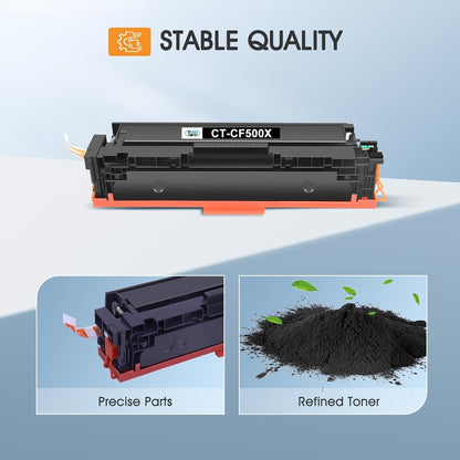 202X 202A Black High Yield Toner Cartridges: Compatible Replacement for HP 202X CF500X 202A CF500A Color Laserjet Pro MFP M281fdw M281cdw M281fdn M254dn M254nw M281 M254 Toner Printer (2 Pack)