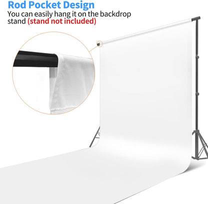 HEMMOTOP White Photo Backdrop Background, 10x20 ft White Screen for Photography, Seamless Photography Backdrops Backgrounds for Photo Video Recording (Backdrop only)
