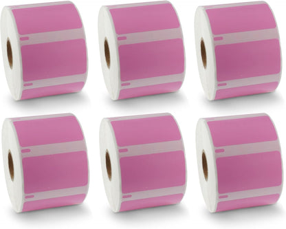 BETCKEY - Compatible DYMO 30334 (2-1/4" x 1-1/4") Medium Multipurpose Barcode/FNSKU Labels - Compatible with Rollo, DYMO Labelwriter 450, 4XL & Zebra Desktop Printers[6 Rolls, 6000 Labels, Pink]