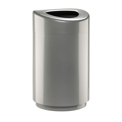 Safco Open Top Trash Can, 30 Gallon Stainless Steel Modern Garbage Can for Indoor Use, Silver