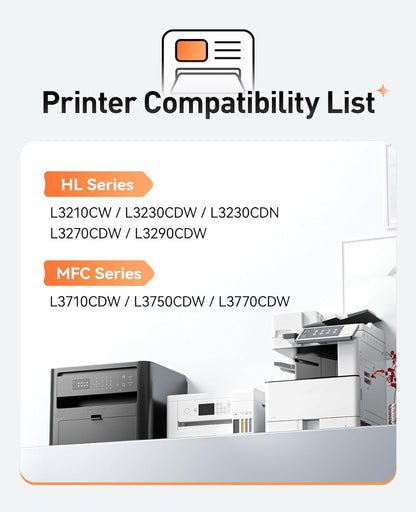 TN227 Toner Cartridge 4-Pack High Yield Replacement for Brother TN-227 TN223 Toner Compatible with Brother HL-L3270CDW HL-L3230CDW HL-L3210CW HL-L3290CDW MFC-L3710CDW MFC-L3750CDW MFC-L3770CDW Printer
