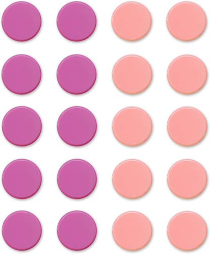 Qualsen Fridge Magnets, 20pcs Mini Cute Magnets for Fridge, Whiteboard, Locker, Kitchen, Office (Pink Tones)