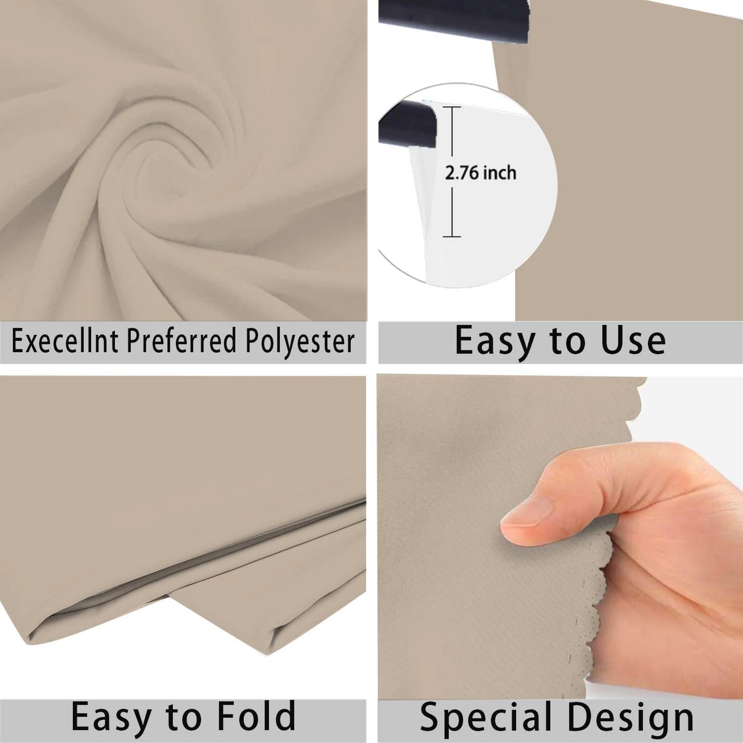 Beige Photo Backdrop for Photoshoot Beige Background for Photography Photo Backdrop Curtain for Party 8 x 10 FT