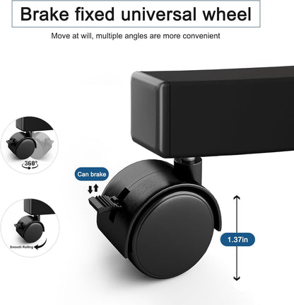 KOUPA Height Adjustable Standing Desk,widths16 in Length 31 in, Portable Rolling Mobile Stand Up Table with Wheels, 360 Degree Flip Laptop Computer Desk for Home Office, Rustic Brown