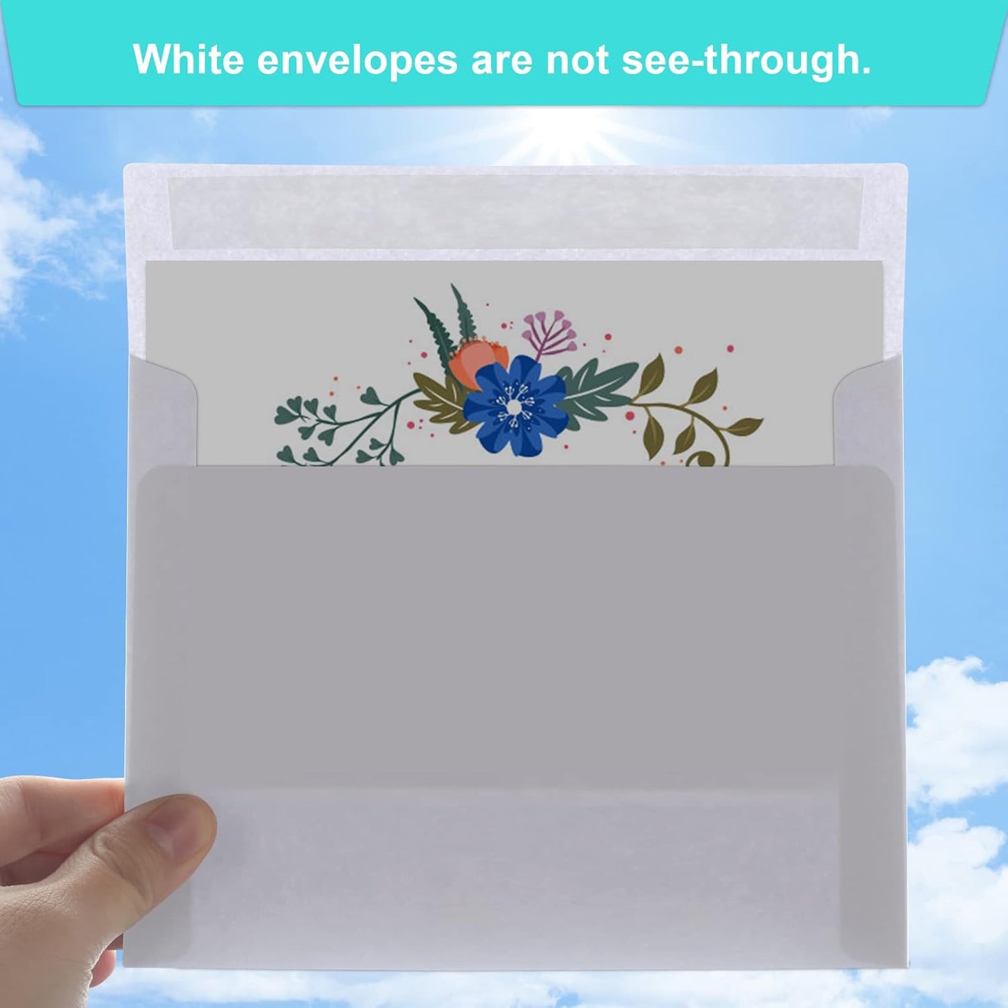 Joyberg 50 Packs 5x7 Envelopes, White A7 Envelopes for Invitations, Printable, Self Seal for Weddings, Invitations, Photos, Postcards, Greeting Cards, Mailing