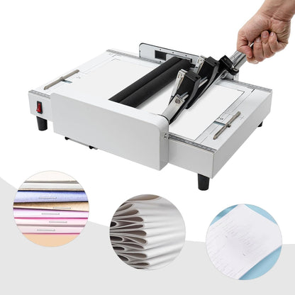Booklet Maker A3 Paper Folding Binding Machine, MAX 11.7"×16.5" Paper Folder Stapler Machine, 2 in 1 Multifunctional Automatic Book Maker Stapling Machine for Schools Print Stores Offices Factory