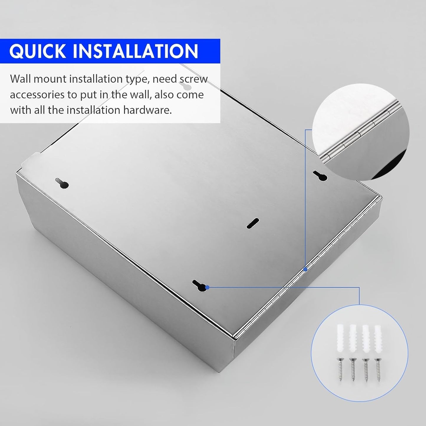 2 Packs Paper Towel Dispenser Wall Mount Commercial, Touchless Hand Towel Dispenser with Lock (Stainless Steel)
