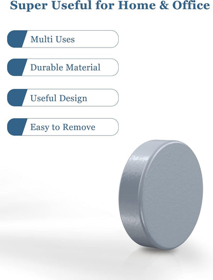 SMARTAKE 45 Pcs Refrigerator Magnets, Small Round Fridge Magnets, Multi-Use Premium Neodymium Office Magnets for Fridge, Whiteboard, Billboard in Home, Kitchen, Office and School (Grey)